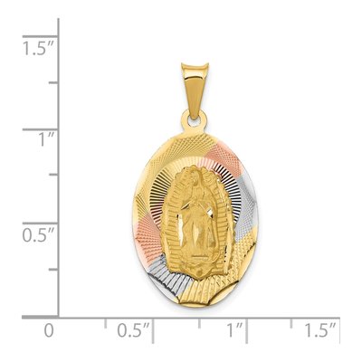 14K Yellow Gold Our of Guadalupe Oval Pendant – view 4
