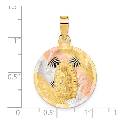 14K Yellow Gold Our of Guadalupe Round Pendant – view 4