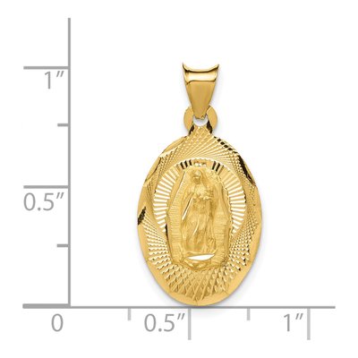 14K Yellow Gold Our of Guadalupe Oval Pendant – view 5