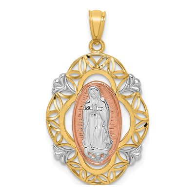 14K Two-Tone Gold Our of Guadalupe Pendant
