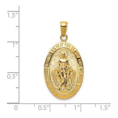 14K Yellow Gold Oval Miraculous Medal Pendant – view 5