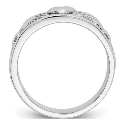 14K White Gold 20mm Claddagh Band – view 3