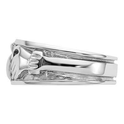 14K White Gold 20mm Claddagh Band – view 5