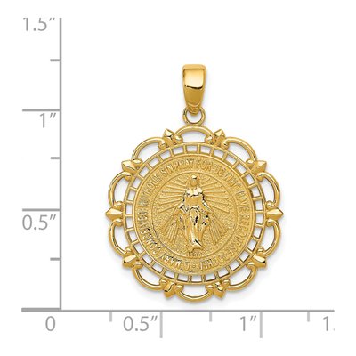 14K Yellow Gold Miraculous Medal Pendant – view 4