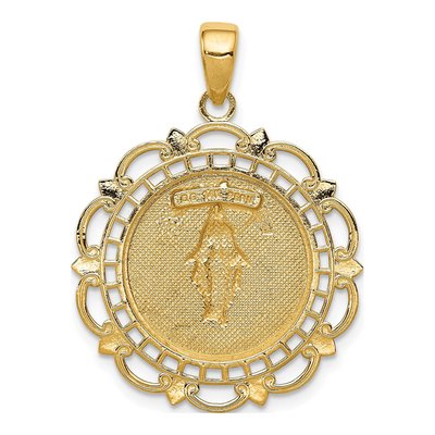 14K Yellow Gold Miraculous Medal Pendant – view 5