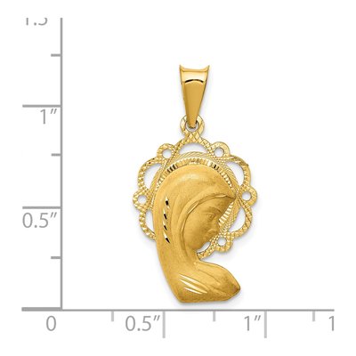 14K Yellow Gold Virgin Mary Pendant – view 5