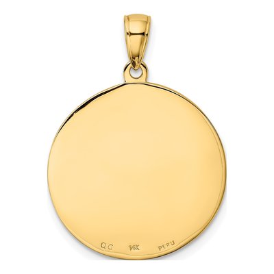 14K Yellow Gold Saint Anthony Round Medal Pendant – view 4