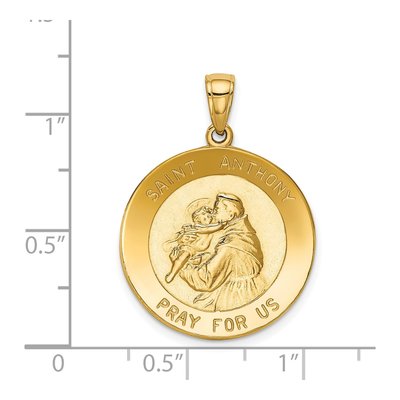 14K Yellow Gold Saint Anthony Round Medal Pendant – view 5