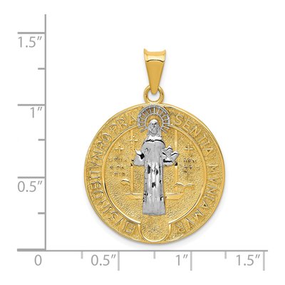 14K Yellow Gold St Benedict Medal Pendant – view 5