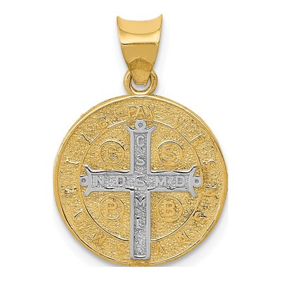 14K Yellow Gold St Benedict Medal Pendant – view 4