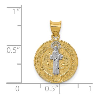 14K Yellow Gold St Benedict Medal Pendant – view 5