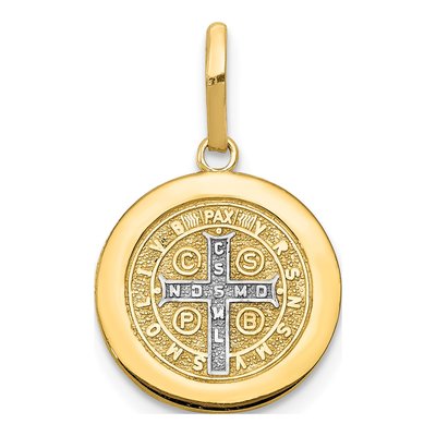 14K Yellow Gold St Benedict Medal Pendant – view 4