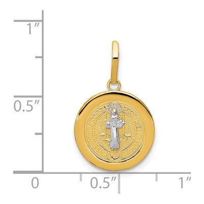 14K Yellow Gold St Benedict Medal Pendant – view 5