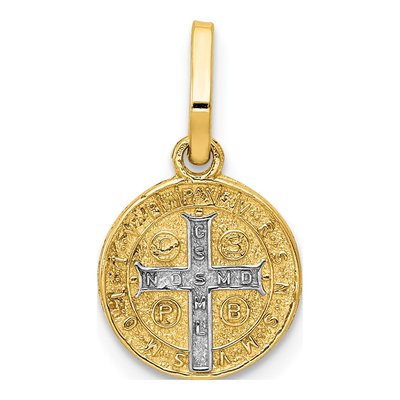 14K Yellow Gold St Benedict Medal Pendant – view 4