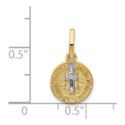 14K Yellow Gold St Benedict Medal Pendant – view 5