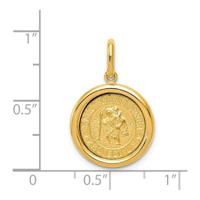14K Yellow Gold St Christopher Medal Pendant – view 5