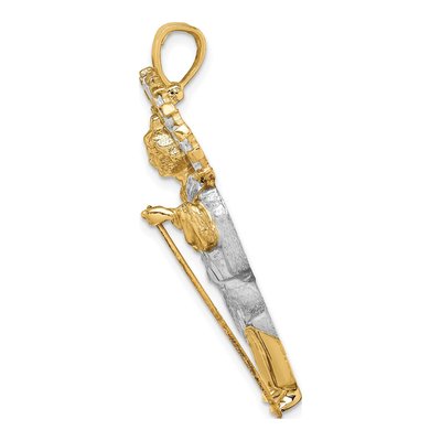 14K Yellow Gold CZ St Jude Thaddeus Medal Pendant – view 3