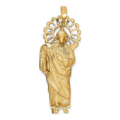 14K Yellow Gold CZ St Jude Thaddeus Medal Pendant – view 5