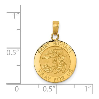 14K Yellow Gold St Michael Medal Pendant – view 5