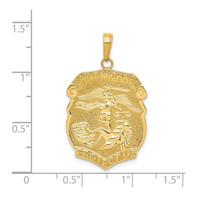 14K Yellow Gold Saint Michael Medal Pendant – view 4