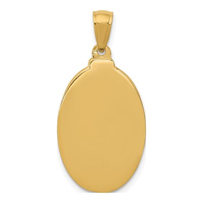 14K Yellow Gold St Theresa Medal Oval Pendant – view 5