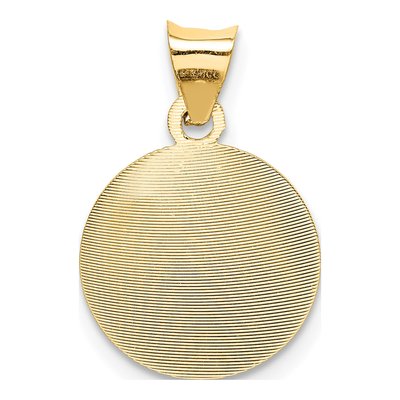 14K Yellow Gold Diamond-Cut Baptism Round Pendant – view 5