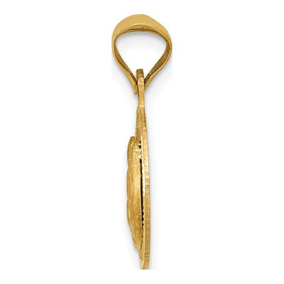 14K Yellow Gold Baptism Round Pendant – view 3