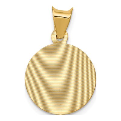 14K Yellow Gold Baptism Round Pendant – view 5