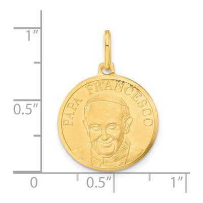 14K Yellow Gold Papa Francesco Medal Pendant – view 3