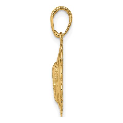 14K Yellow Gold Angel Scallop Frame Pendant – view 3