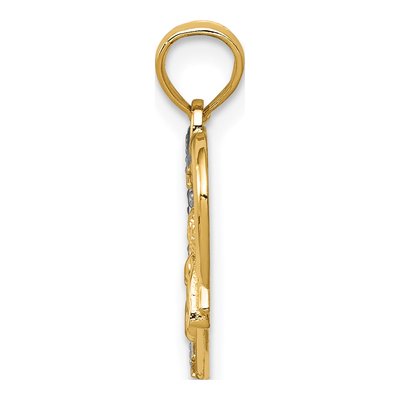 14K Yellow Gold Angel Heart Pendant – view 3