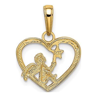 14K Yellow Gold Angel Heart Pendant – view 4