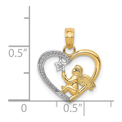 14K Yellow Gold Angel Heart Pendant – view 5