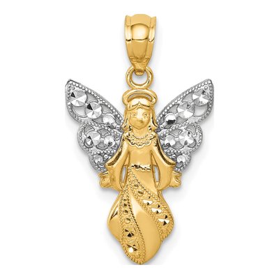 14K Yellow Gold Angel Pendant