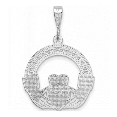 14K White Gold Claddagh Pendant – view 4