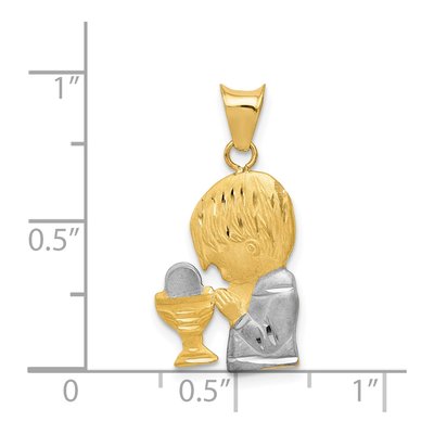 14K Yellow Gold Boy Communion Pendant – view 5