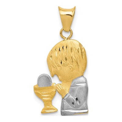 14K Yellow Gold Boy Communion Pendant