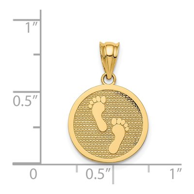 14K Yellow Gold Reversible Faith Footprints Pendant – view 5