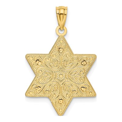 14K Two-Tone Gold Filigree Star of David Pendant – view 4