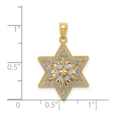 14K Two-Tone Gold Filigree Star of David Pendant – view 5