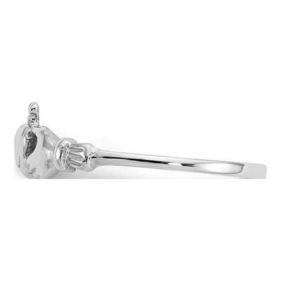 14K White Gold Baby Claddagh Ring – view 5