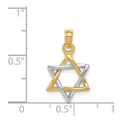 14K Two-Tone Gold Star of David Pendant – view 4
