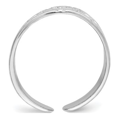 14K White Gold Heart Toe Ring – view 3