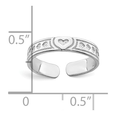 14K White Gold Heart Toe Ring – view 5
