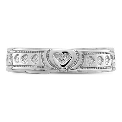 14K White Gold Heart Toe Ring – view 6