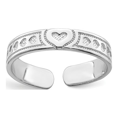 14K White Gold Heart Toe Ring