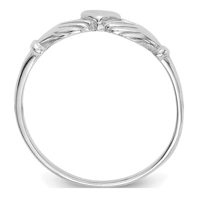 14K White Gold Claddagh Ring – view 3