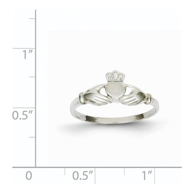 14K White Gold Claddagh Ring – view 4