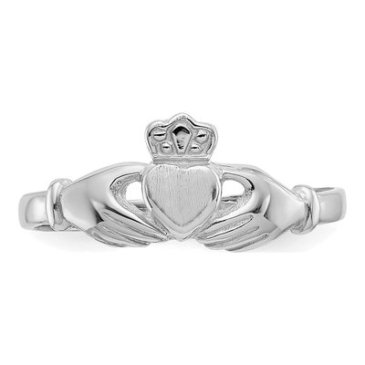 14K White Gold Claddagh Ring – view 6