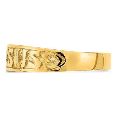 14K Yellow Gold Jesus Hearts Ring – view 4